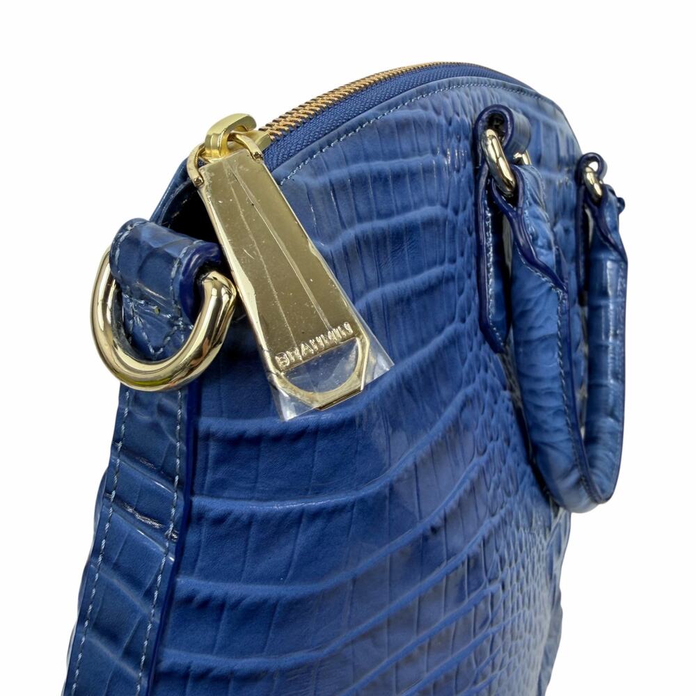 Brahmin Large Duxbury Satchel Bag Melbourne Irish Blue Leather Croc - Picture 10 of 15